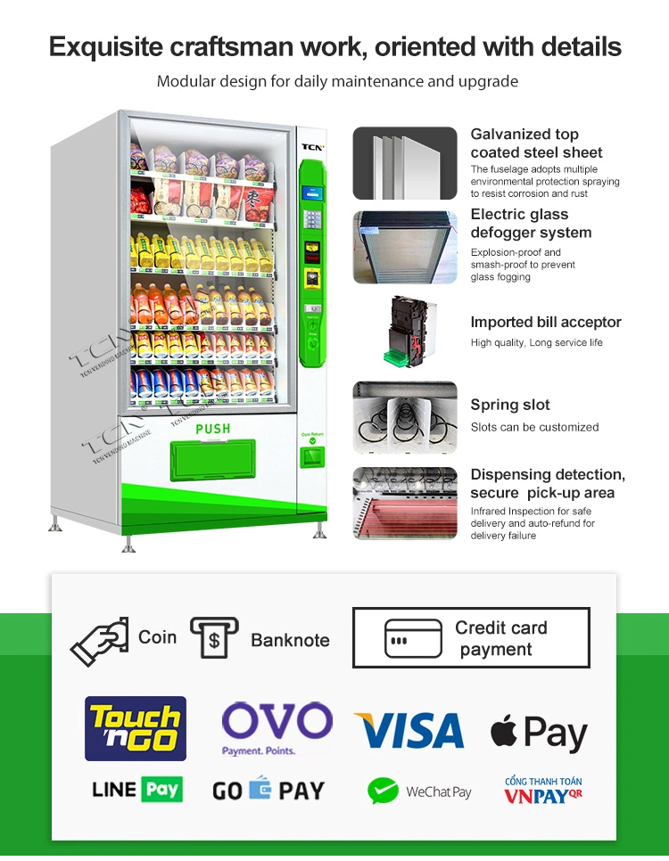 Tcn Automatic Drink and Snacks Vending Machine with Cooling System