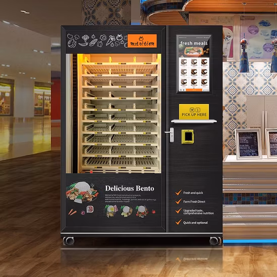 Máquina automática de venda automática de comida rápida para café da manhã, lancheira, aquecimento