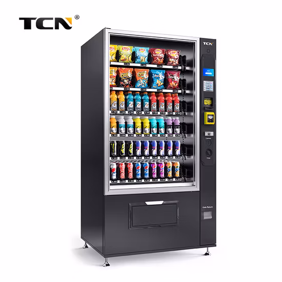 Máquina automática de venda automática de bebidas e lanches Tcn com sistema de resfriamento