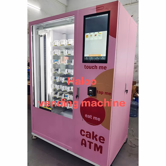 Máquina de venda automática de cupcake ATM diretamente automática da fábrica da China com tela sensível ao toque e sistema de elevador