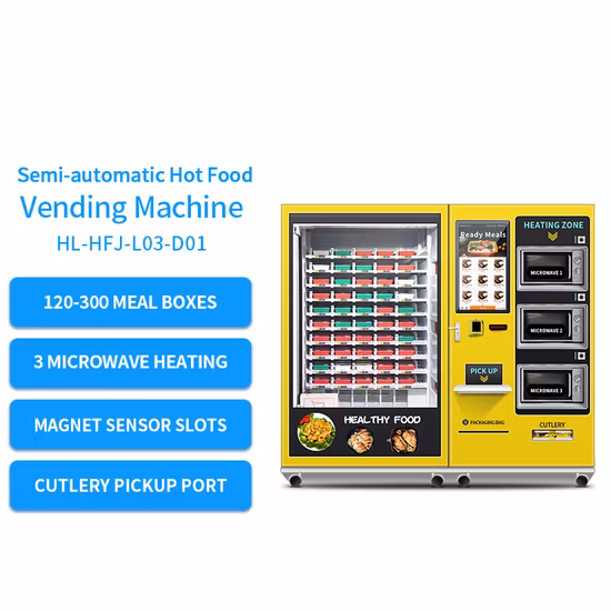 Fornecedor de máquina de venda automática semiautomática personalizada para aquecimento de alimentos quentes