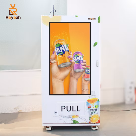 Máquina de venda automática japonesa de alimentos e bebidas frias com tela LCD sensível ao toque