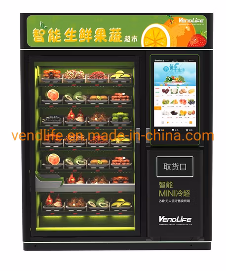  Venda imperdível de equipamentos de venda automática!  Máquina de venda automática de alimentos frescos congelados com tela sensível ao toque