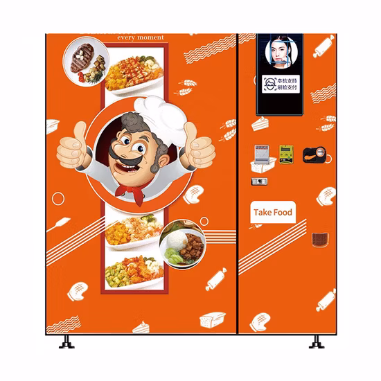 Máquina de venda automática de comida quente Xy Microondas aquecida Pizza Cachorro-quente Comida rápida Máquina de venda automática de pão de leite